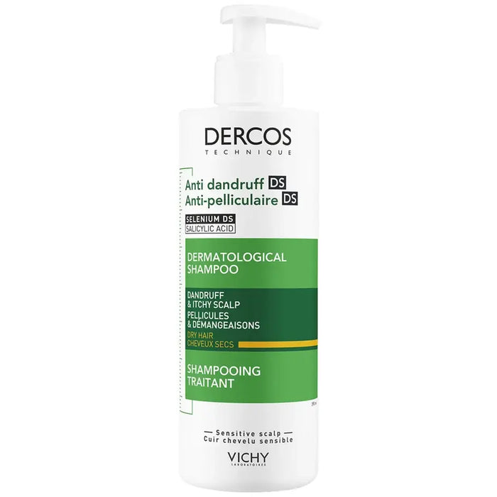 Vichy Dercos Anti-Dandruff DS Dermatological Shampoo for Dry Hair & Sensitive Scalp