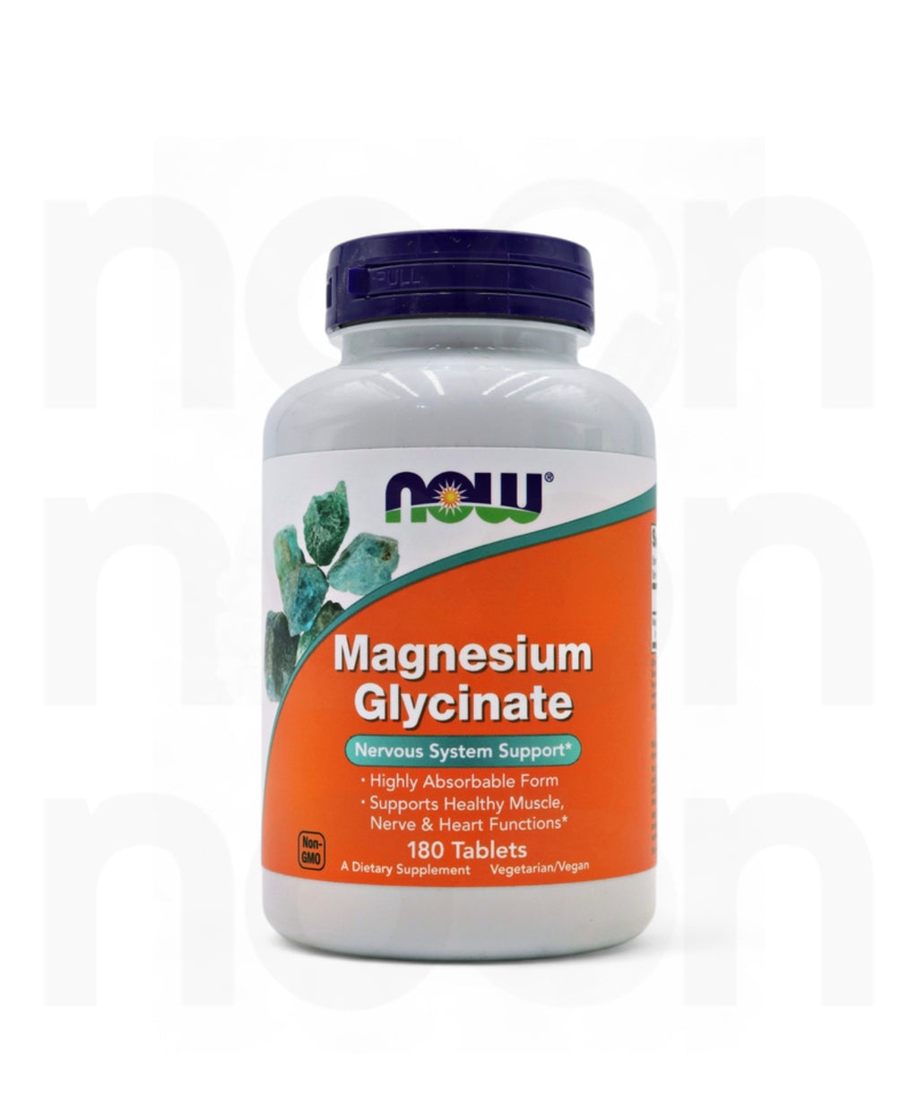 NOW Foods Magnesium Glycinate - 180 Tablets (Nervous System & Muscle Support)