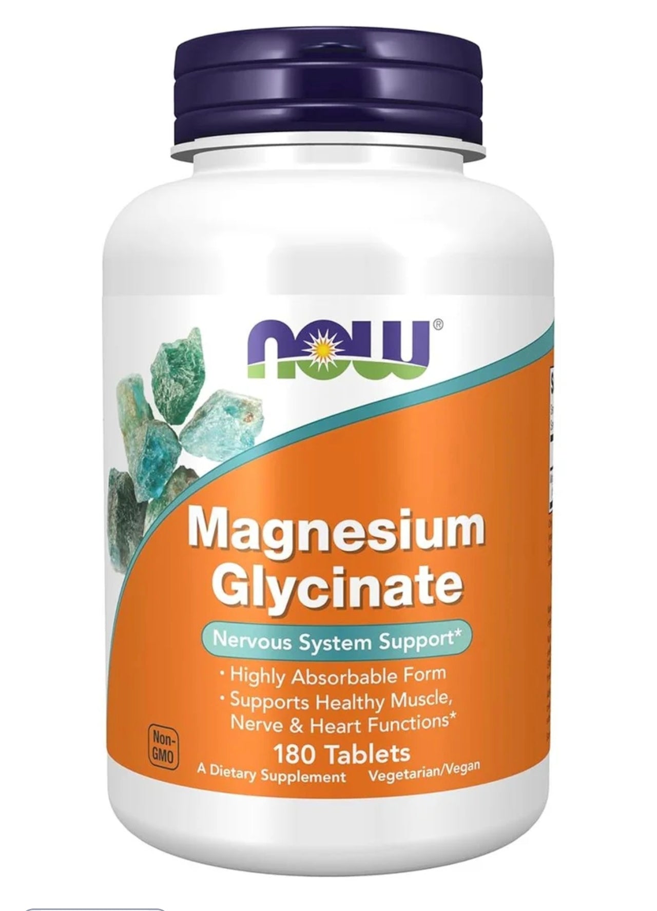 NOW Foods Magnesium Glycinate - 180 Tablets (Nervous System & Muscle Support)
