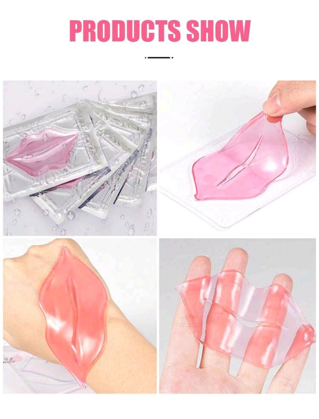 Crystal Collagen Gold Powder Eye Mask & Pink Lip Mask Set (3 Pcs Lip Mask + 3 Pcs Eye Mask)