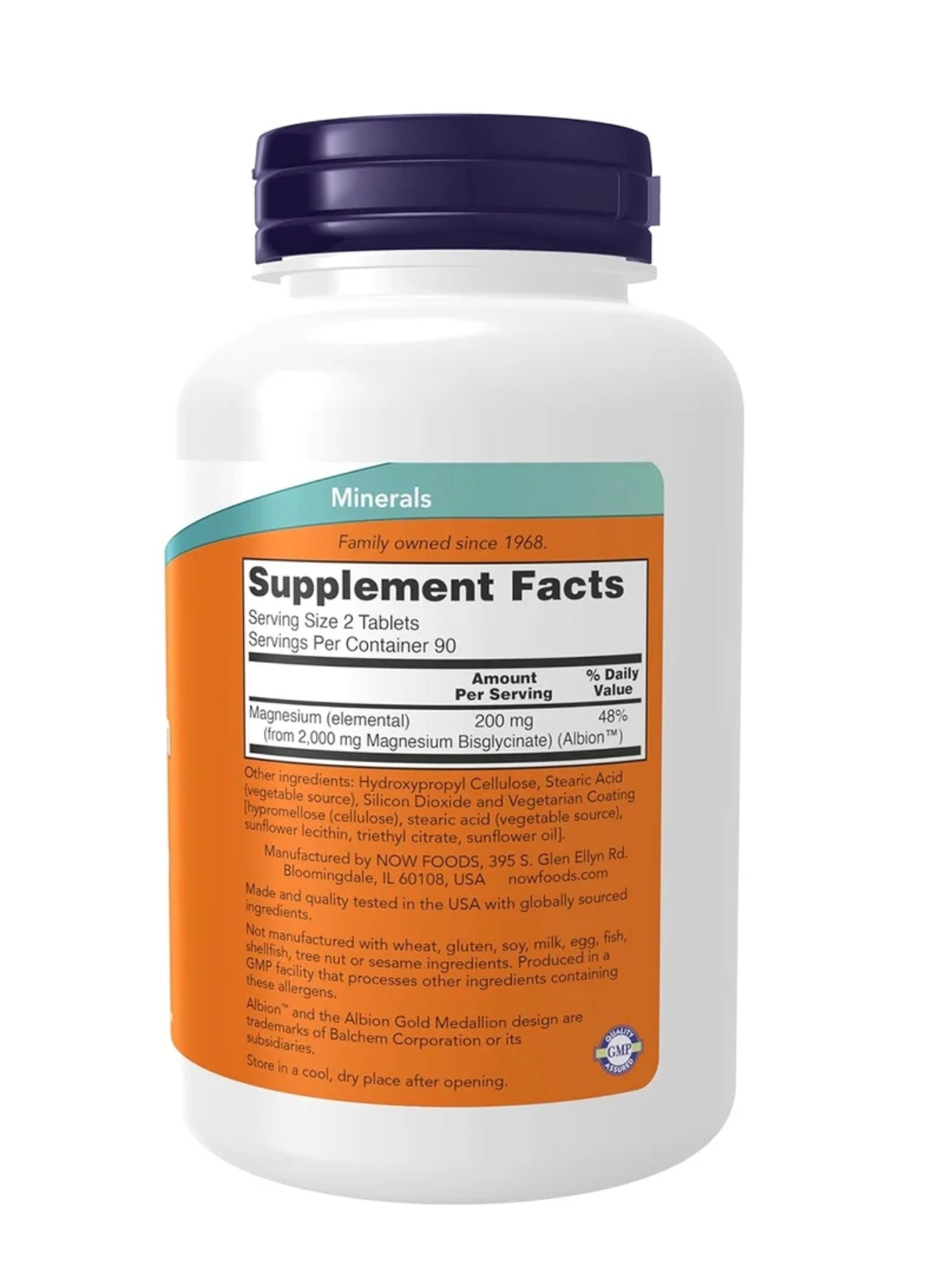 NOW Foods Magnesium Glycinate - 180 Tablets (Nervous System & Muscle Support)