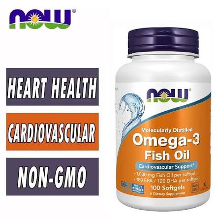 NOW Foods Omega-3 Fish Oil - 100 Softgels (Cardiovascular & Heart Support)