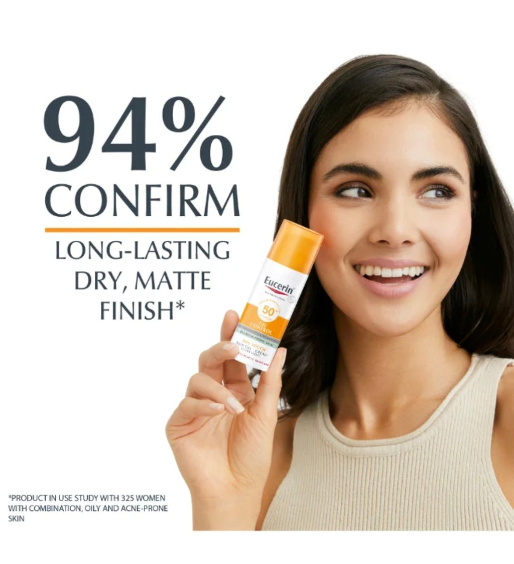 Eucerin Face Sunscreen Oil Control Gel-Cream Dry Touch For Blemish-Prone Skin – 50 ml