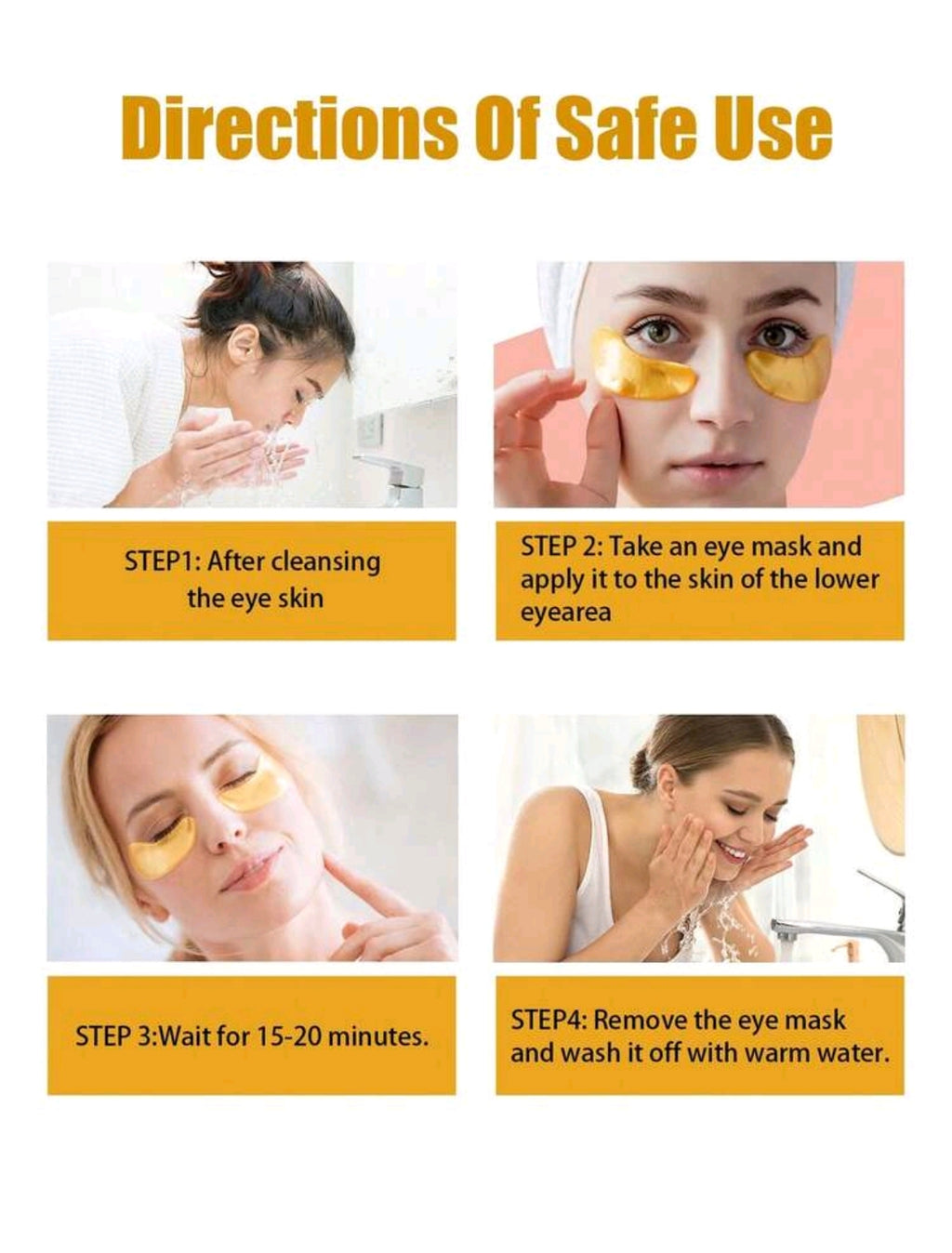 Crystal Collagen Gold Powder Eye Mask & Pink Lip Mask Set (3 Pcs Lip Mask + 3 Pcs Eye Mask)