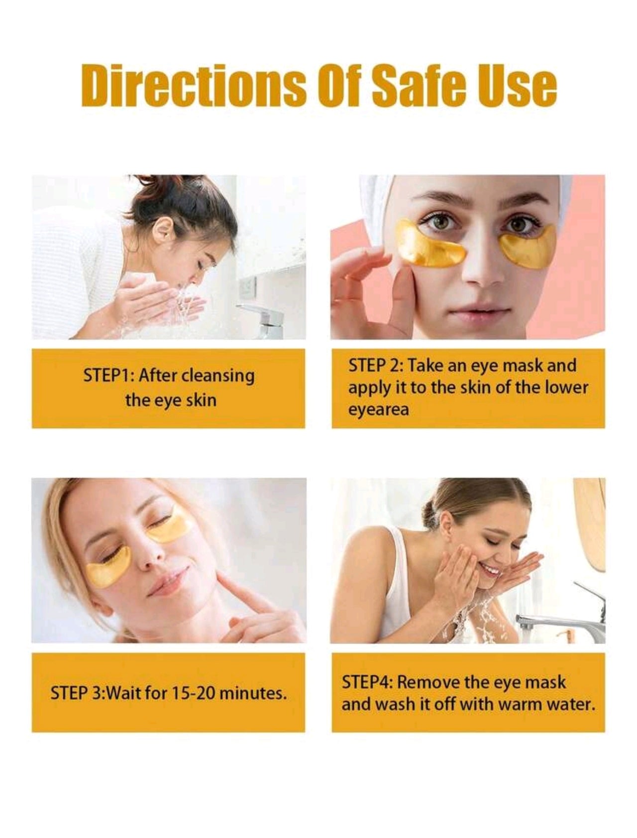 Crystal Collagen Gold Powder Eye Mask & Pink Lip Mask Set (3 Pcs Lip Mask + 3 Pcs Eye Mask)